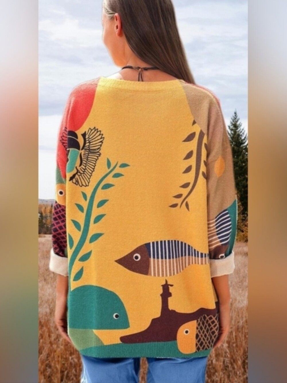 Colorful Wool Blend Sweater - Picture 3 of 6